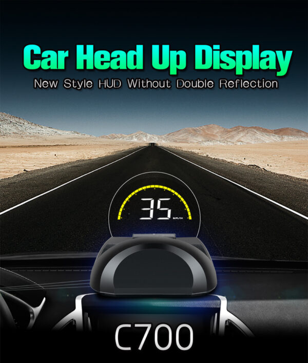 Multi-Color Screen Car hud Head up Display OBD2 Speed Warning with  Reflective Mirror - UpwadeSolution