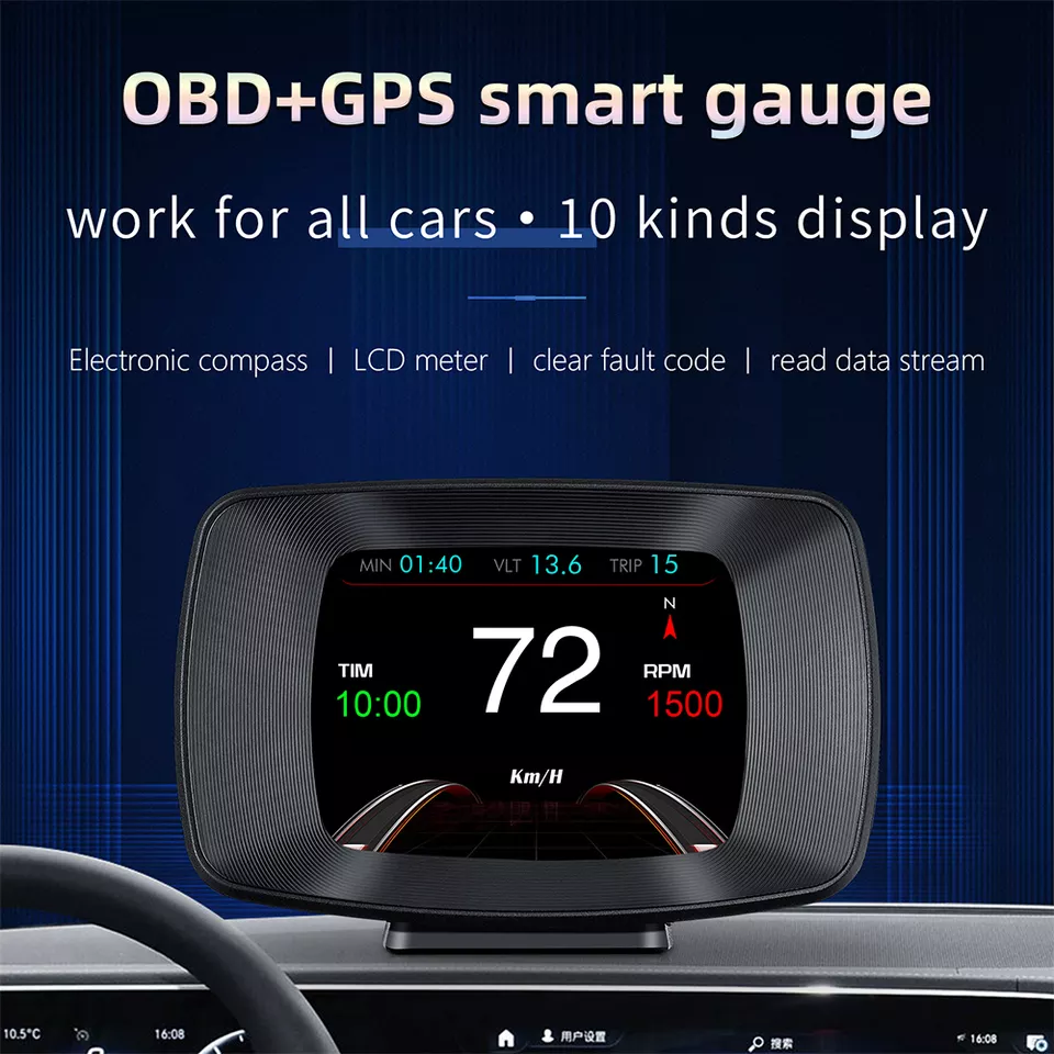 Head Up Display, Car Universal Gps Hud, Speedometer Usb Interface, Speed,  Driving Direction, Overspeed, Clear Fault Code, For All Vehicle