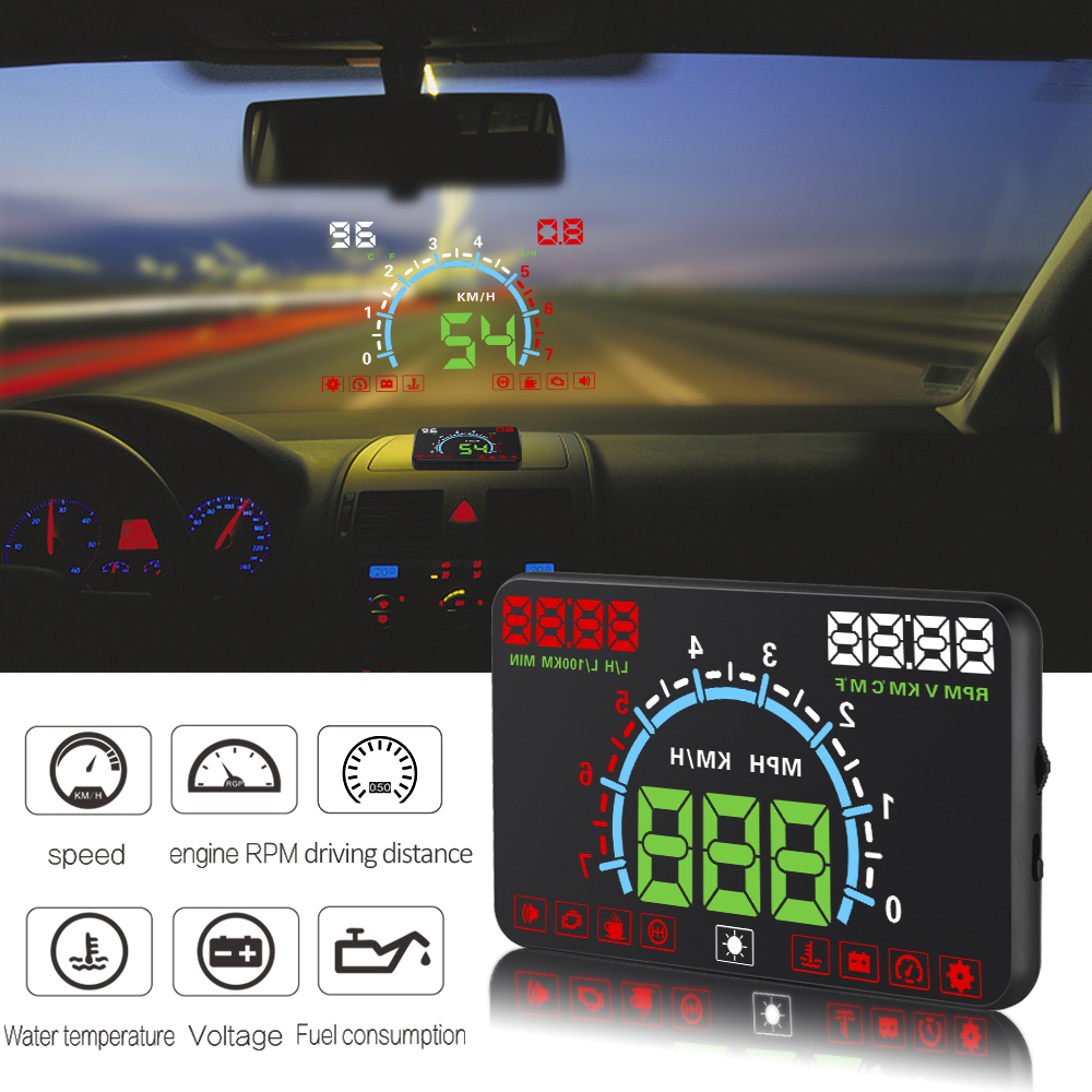 E350 5.8″ Car HUD Head Up Display Speedometers Gauge Dashboard